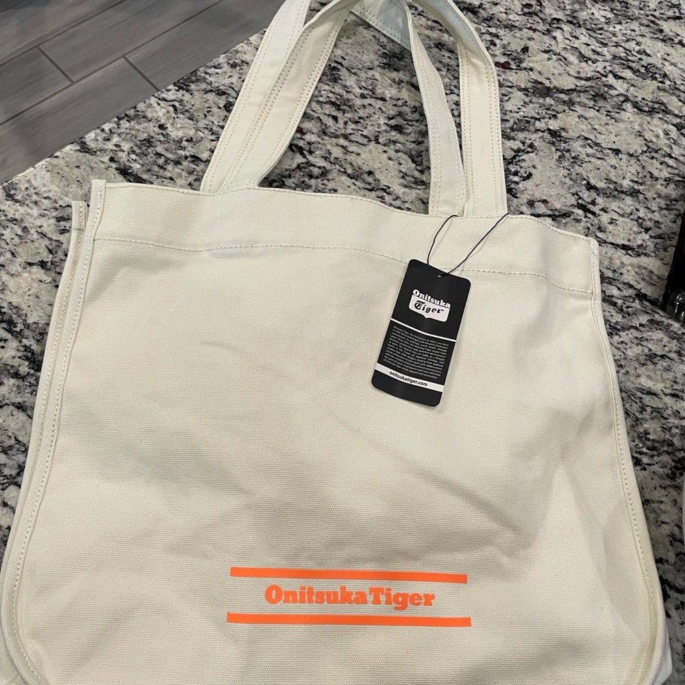 Onitsuka Tiger by Asics Cream Tote Bag with Minimalist Design - Picture 6 of 6